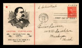 Dr Jim Stamps Us Grover Cleveland President Fdc Cover Scott 827 Air Mail
