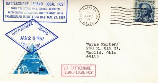 Rattlesnake Island Local Post Jan 23,  1967 W/25c Stamp