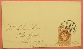 1892 Qv 1/2d Brown Newspaper Wrapper Postal Stationery With A&n C.  S.  L.  Perfin