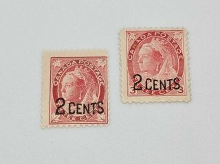 Stamp Pickers Canada 1899 Queen Victoria Surcharges Scott 87 - 88 Mnh Mh $110,