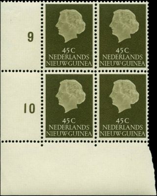 Netherlands Guinea Scott 33 Margin Block Of 4 Never Hinged