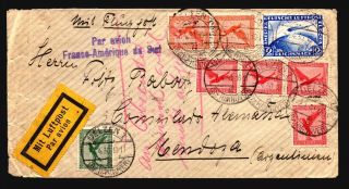 Germany 1930 Zeppelin Cover To Argentina / Light Creasing - Z17115