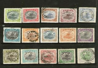Papua Lakatoi Fine Set Of Stamps S.  G.  93 To 105 /127/128 Cat $600