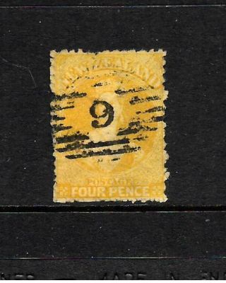 Zealand 1864 - 71 4d Yellow Ffq Fu Sg 120 Chalon