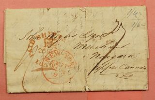 1837 Great Britain Stampless F/l Ny Ship Cancel To Canada