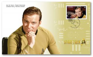 Star Trek Captain Kirk William Shatner Canada Post First Day Issue Cover Stamp