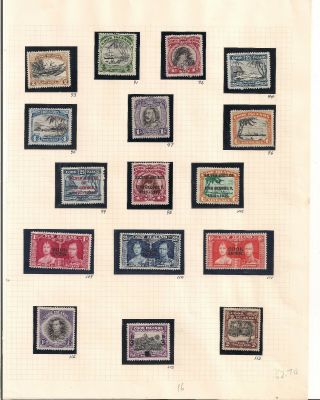 Early Cook Islands Stamps On Page Hinged.  Overprints Kgv