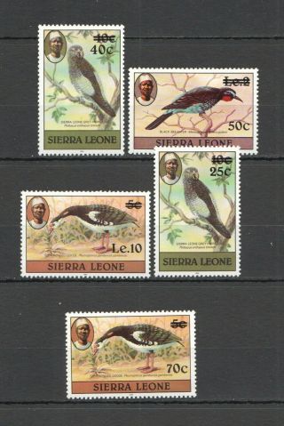 O1211 1984 Sierra Leone Fauna Birds Overprint 759 - 63 Michel 15 Euro Set Mnh
