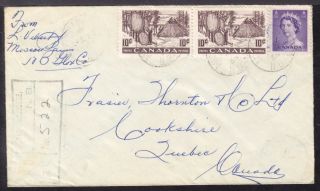 Canada Rpo Mt - 302 On 1954 Miscou Light House,  Nb. ,  24c Registered Cover
