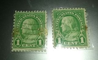 Us Postage Stamp Green Benjamin Franklin 1 Cent