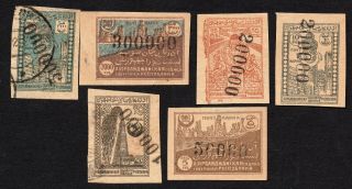Azerbaijan Ssr 1922 Set Of Stamps Lapin 79 - 84 Mh/used Cv=65euro