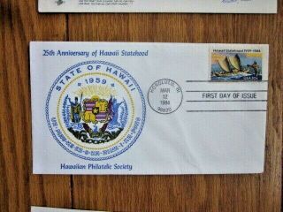 Hawaii Statehood 25th Anniv 1984 Premium Hawaiian Philatelic Society Fdc,  Info