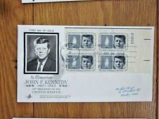 Jfk John F Kennedy Memorial 1964 Plate Block Fdc
