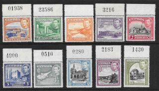Cyprus 1938 - 51 Mnh Selection