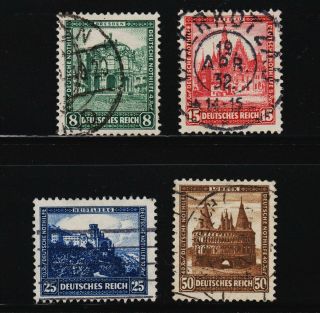 Opc 1931 Germany Castles Semi Postal Set Sc B38 - B41 Sound Vf 11381