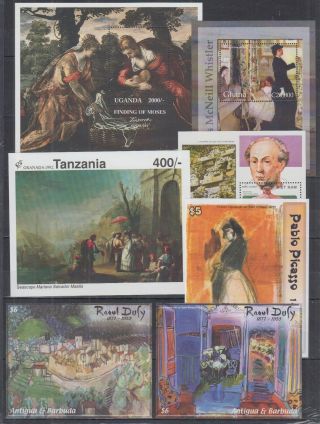 S297.  Liberia - Mnh - 7 Different Pcs - Art - Painting - Various Paintings