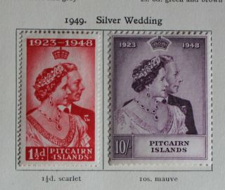 Pitcairn Islands Kgvi 1949 Silver Wedding Sg11 - 12 Mounted