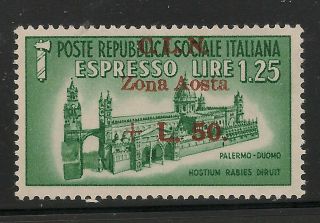Italy - C.  L.  N.  Zona Aosta L.  50 Never Hinged