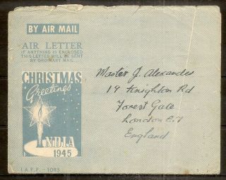 India 1946 Air Letter To Uk