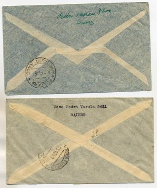 ARGENTINA 1946 - 47 BSAA REGISTERED AIRMAIL COVERS BUENOS AIRES TO ITALY 2