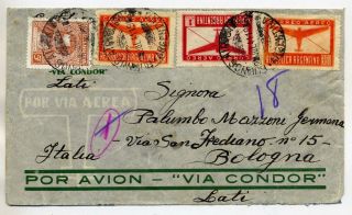 Argentina 1941 Registered 1.  65p Lati Airmail Cover From Buenos Aires To Italy