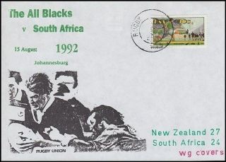 Rugby 1992 South Africa Vs Zealand Illustrated Cover All Blacks