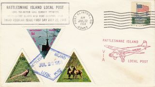 Rattlesnake Island Local Post July 22,  1968 Fdc