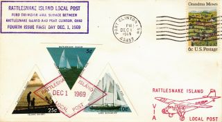 Rattlesnake Island Local Post Dec 1,  1969 Fdc