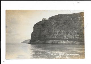Gb 1909 Postcard Lighthouse Llandudno With Straight Line La Manguerite Cancel
