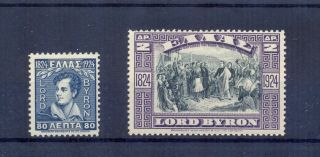 Greece 1924 Lord Byron Issue Mnh Vf.