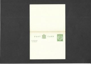 Gb Stationery 1914 Kgv 1/2d,  1/2d Green Reply Postcard Size D H&b Cp65