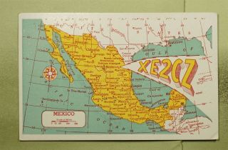 DR WHO MEXICO MONTERREY QSL HAM RADIO XE2CZ POSTCARD TO USA e40302 3