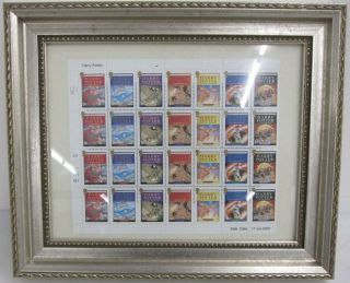 Framed 2007 Harry Potter Royal Mail Gb Stamps Sheet Of 28 Unhinged