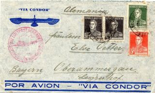 Argentina 1934 - Via Condor / Graf Zeppelin Cover To Germany