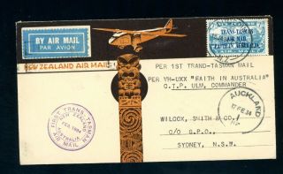 Zealand - Australia 1934 Trans Tasman 1st Flight Cover (s680)
