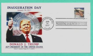 Donald Trump 2017 Inauguration Cover,  Full Color,  Graebner Cachet - Flag Stamp