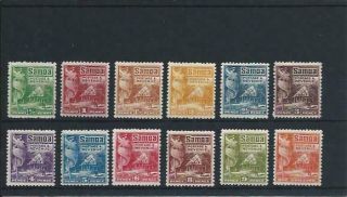 Samoa 1921 Set Of Twelve Mm Sg 153/64 Cat £55