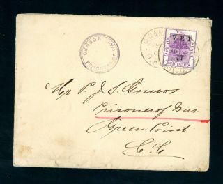 Boer War 1900 Cover To Green Point P.  O.  W.  Camp (jy741)