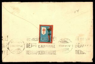 Mayfairstamps Cyprus 1937 Airmail to Athens Greece Christmas Seal Tied on Back c 2