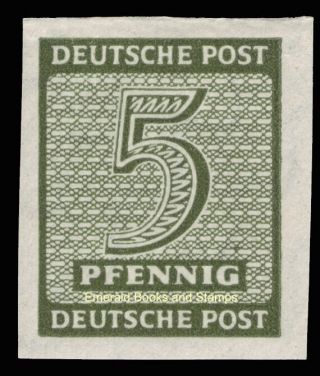 Ebs Germany 1945 Soviet Zone - West Saxony - Numerals 5pf Imperf 116y Mnh