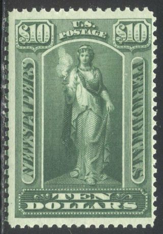 U.  S.  Pr22 Nh Beauty W/cert - 1896 $10 Green,  Newspaper Stamp ($105)