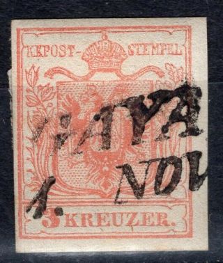Austria 1850 Stamp Sc.  3 Type Iii Gaya Czech Linear Cancellation