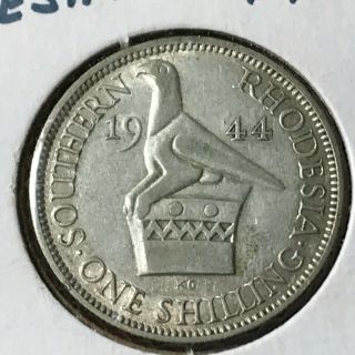 1944 Southern Rhodesia Silver One Shilling Coin