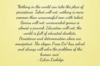 Calvin Coolidge Persistence Quote Postcard
