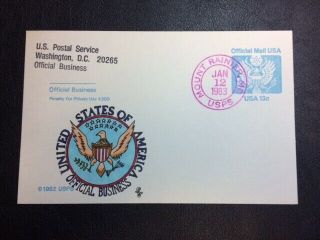 Uz2 13c Great Seal Official Mail Usa Fdc Unoffical Mount Rainier Md 1983 Hand
