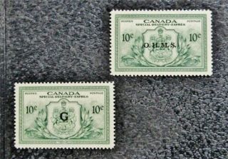 Nystamps Canada Stamp Eo1 Eo2 Og H $48