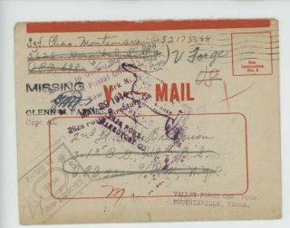 Mr Fancy Cancel Ww Ii V - Mail Return To Sender 1944 1588
