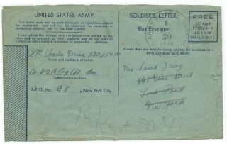 U.  S.  Army Postal Service,  Blue Envelope,  Soldiers Envelope,  March,  1945