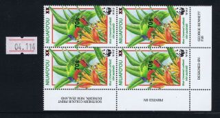 Tonga Overprint Bird Stamps - The Scarce 70s On 55s In A Block Of 4 Mnh 04.  114