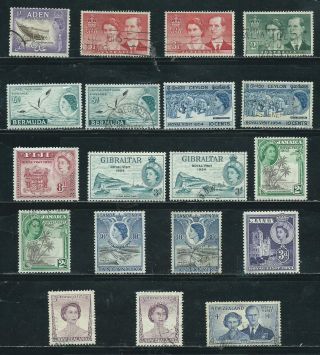 Royal Visit Issue 1953 - 54 - 19 Stamps Mixed - Common Design Types
